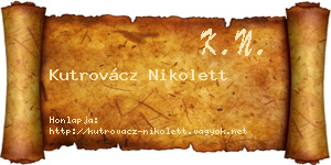 Kutrovácz Nikolett névjegykártya